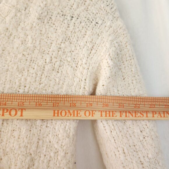 ATM Wool Alpaca Blend Ivory Cream Destroyed V-neck Long Sleeve Sweater S Boho - Picture 4 of 8